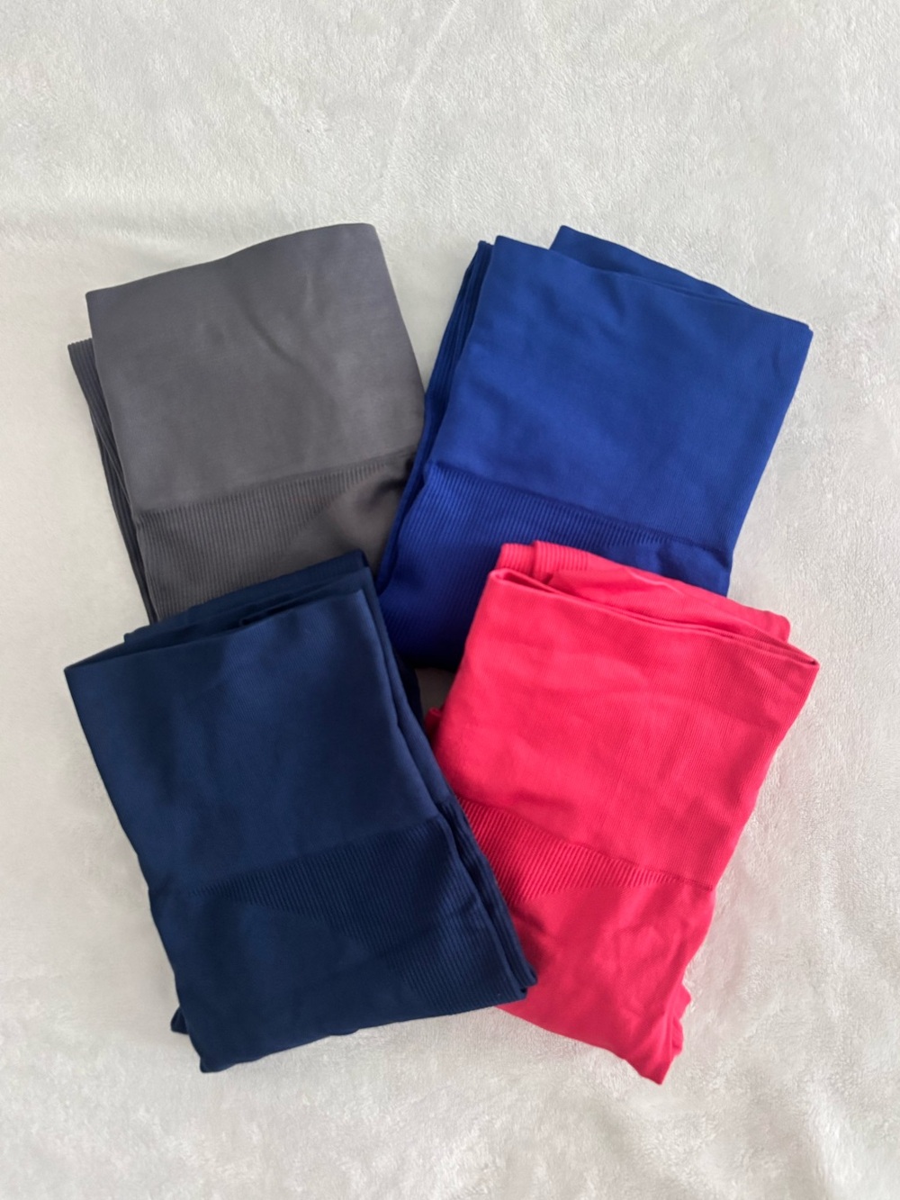 LOT Four Pairs Set Active Seamless Leggings Size XS Pink Blue Grey